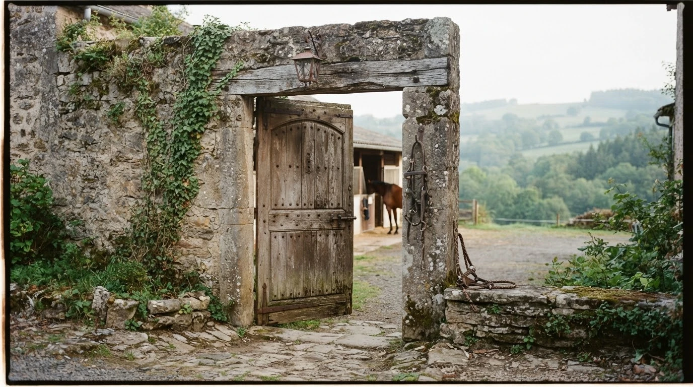 Entrée du Pension de la Petite Creuse, centre équestre à Soumans